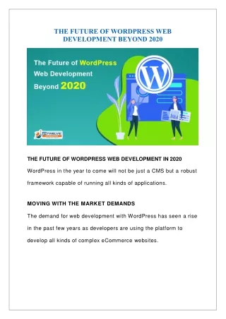 the future of wordpress web development beyond