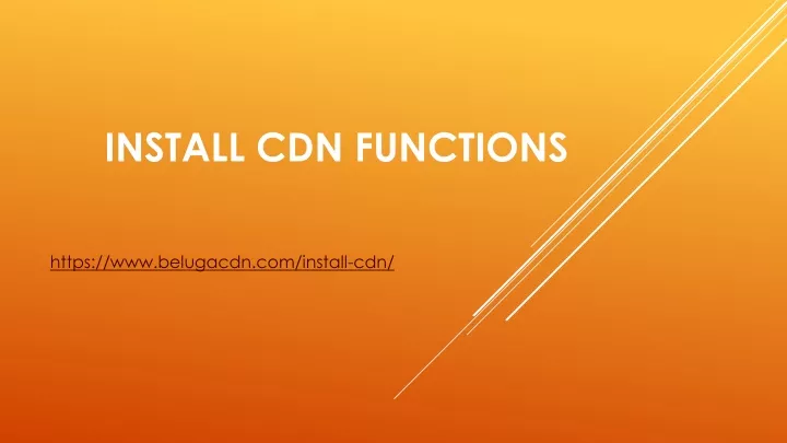 install cdn functions