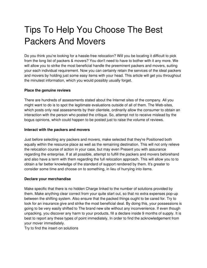 tips to help you choose the best packers