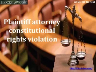 Plaintiff Attorney Civil Rights Constitutional Violations