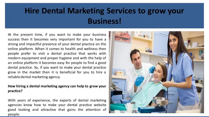 hire dental marketing services to grow your