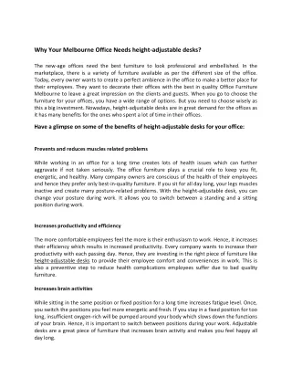 why your melbourne office needs height adjustable
