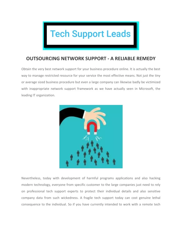 outsourcing network support a reliable remedy