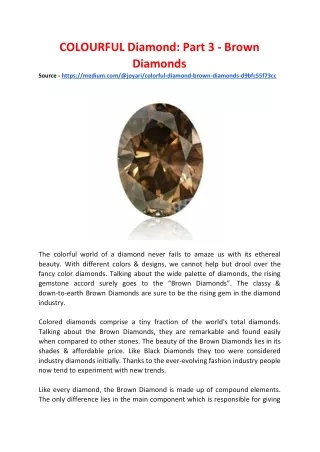Colorful Diamond - Brown Diamonds