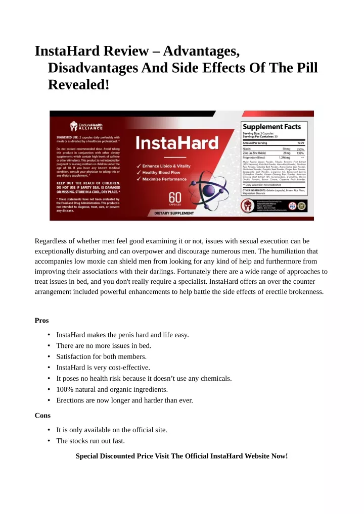 instahard review advantages disadvantages