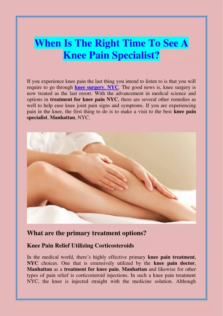 when is the right time to see a knee pain
