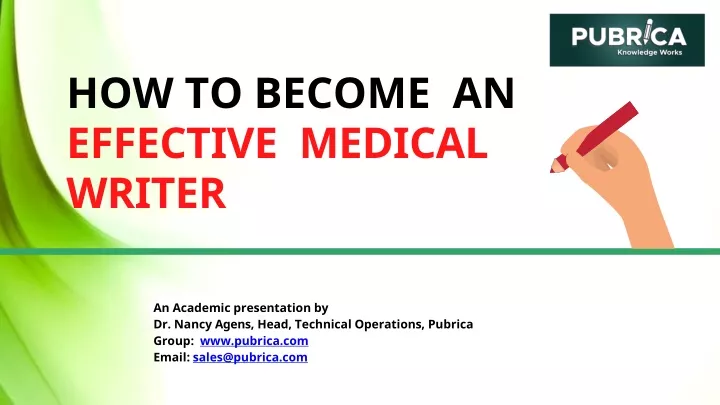 how to become an effective medical writer