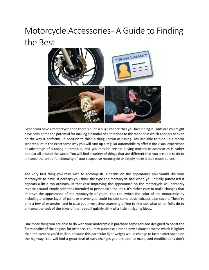 motorcycle accessories a guide to finding the best