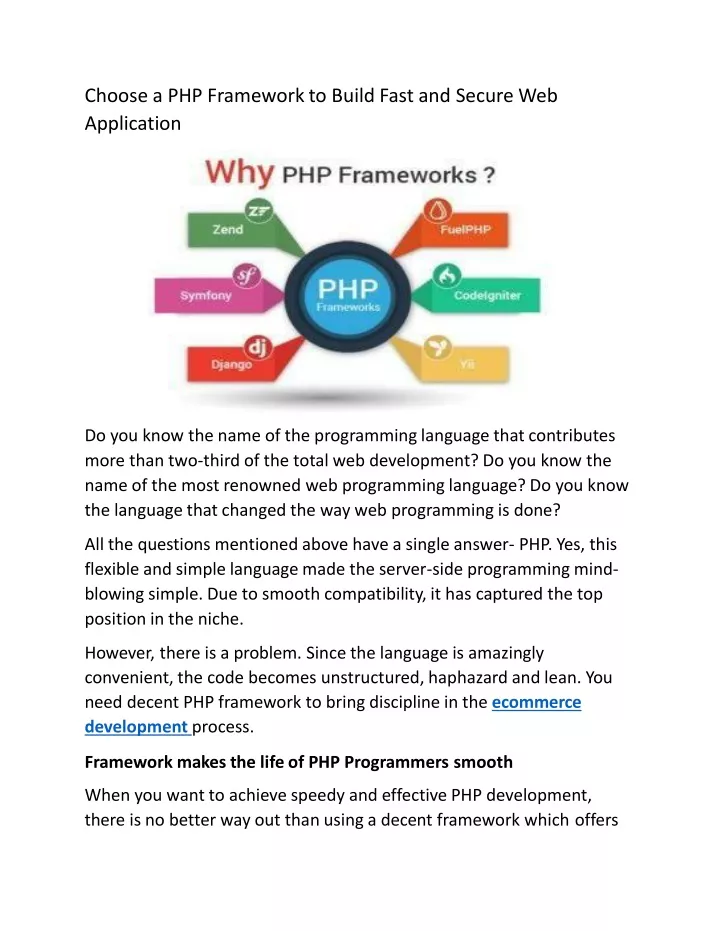 choose a php framework to build fast and secure