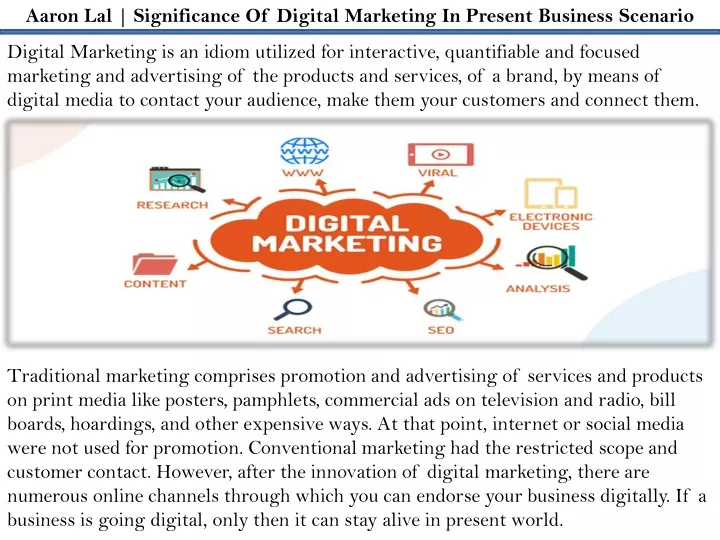 aaron lal significance of digital marketing