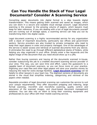 Can You Handle the Stack of Your Legal Documents? Consider A Scanning Service