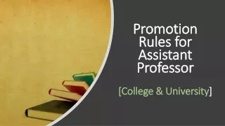Promotion Rules for Assistant Professor (College & University)