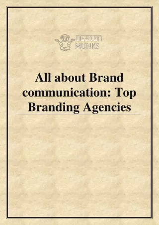 Design Munks: No.1 Among Top Branding Agencies Since 10 Years