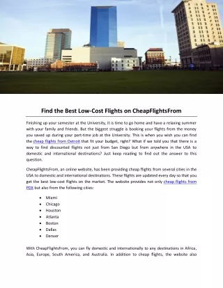 Find the Best Low-Cost Flights on CheapFlightsFrom