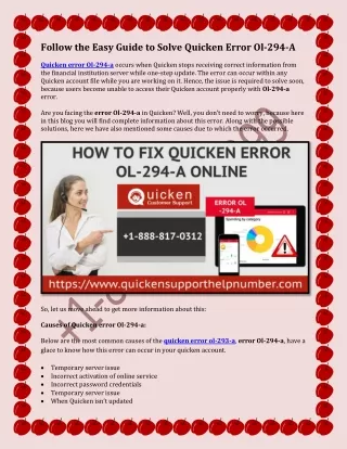 follow the easy guide to solve quicken error