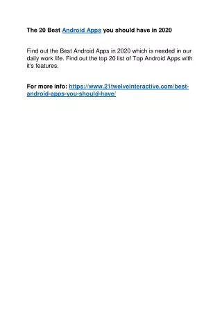 the 20 best android apps you should have in 2020