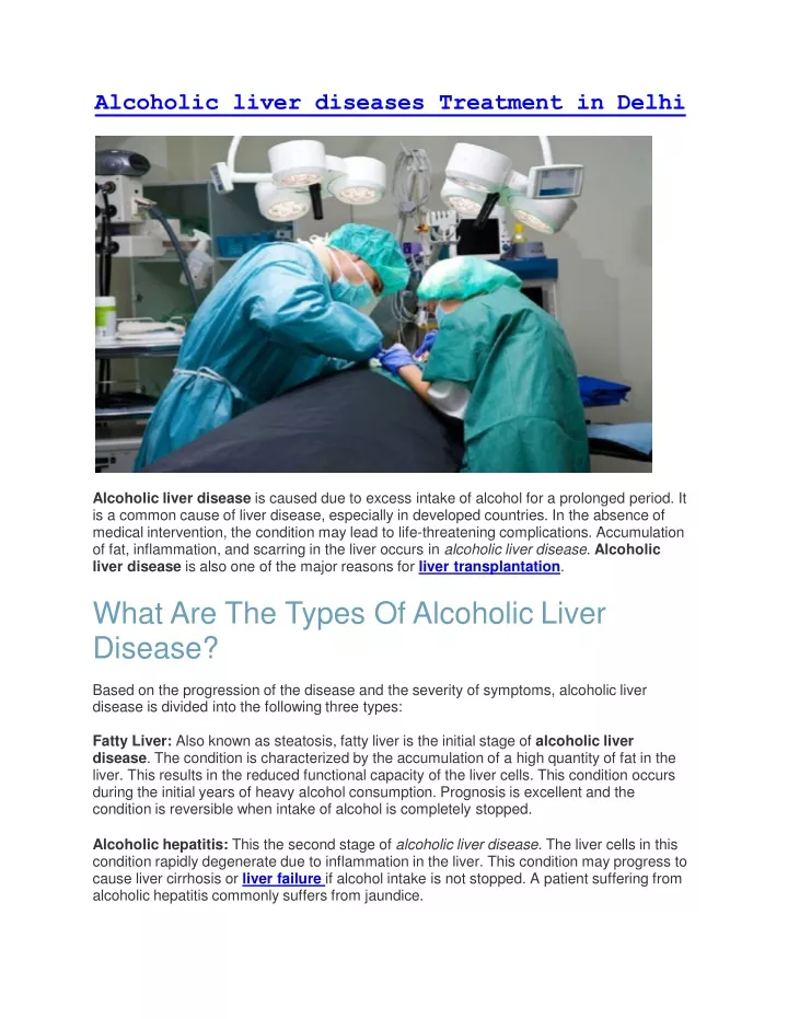 alcoholic liver diseases treatment in delhi