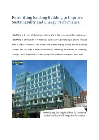 retrofitting existing building to improve
