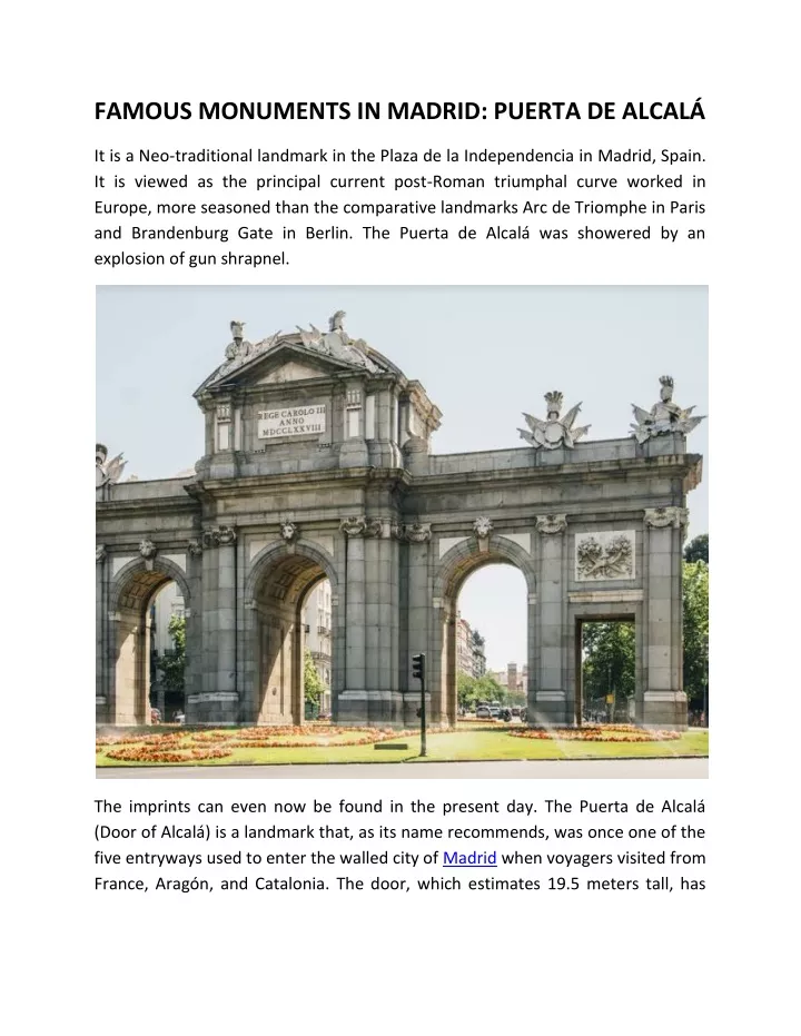 famous monuments in madrid puerta de alcal