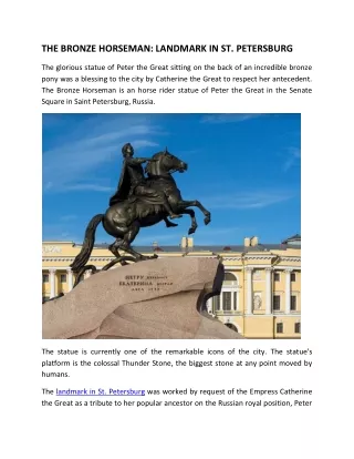 the bronze horseman landmark in st petersburg