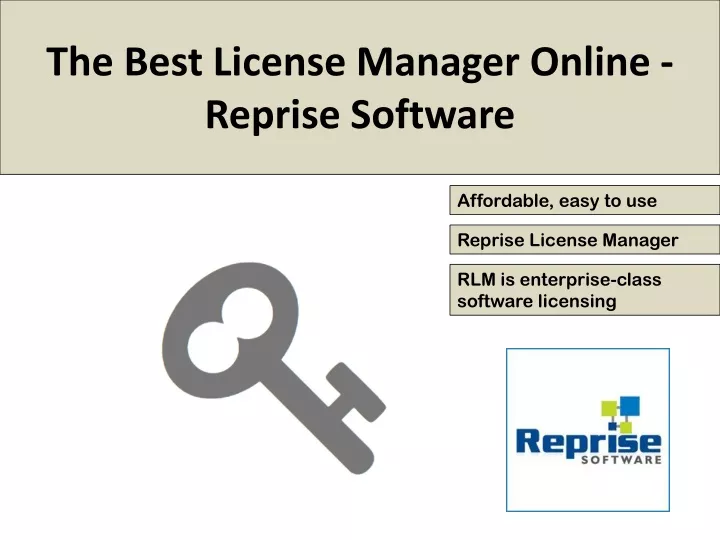 the best license manager online reprise software