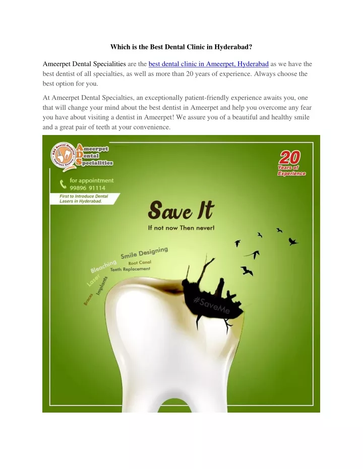 which is the best dental clinic in hyderabad