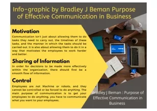 Info-graphic by Bradley J Beman Purpose of Effective Communication in Business