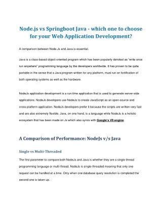 node js vs springboot java which one to choose