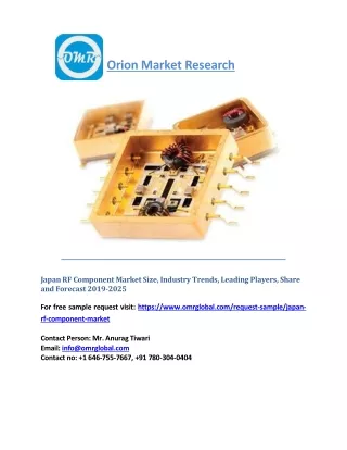Japan RF Components Market Trends, Share, Industry Size, Growth, Opportunities and Forecast 2019 to 2025