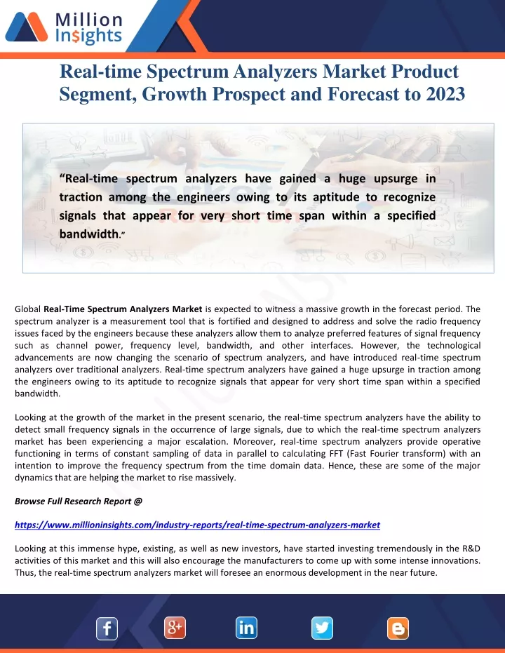 real time spectrum analyzers market product