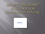 Quality Assurance platform for Continuous Testing - slide 1