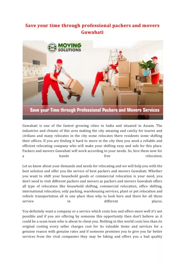 save your time through professional packers