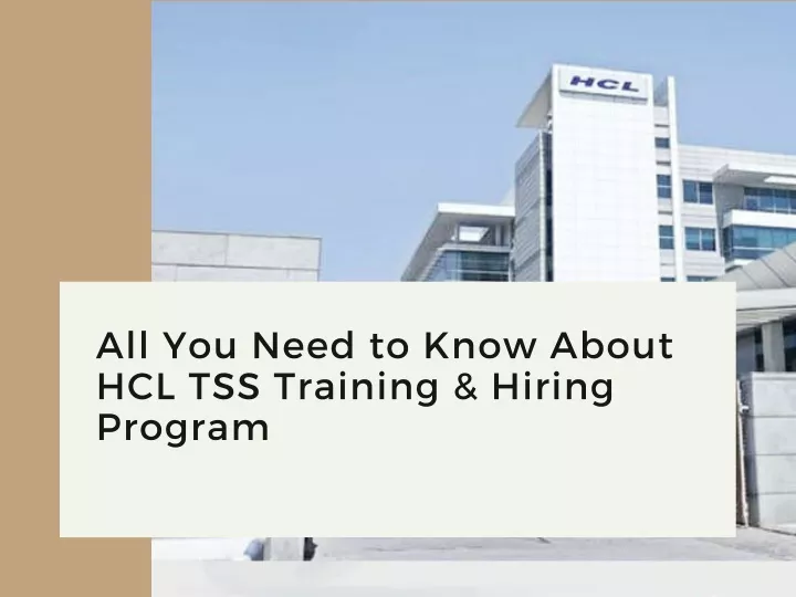 all you need to know about hcl tss training