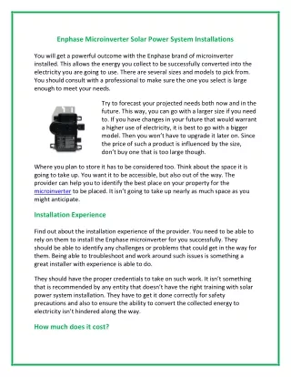 enphase microinverter solar power system
