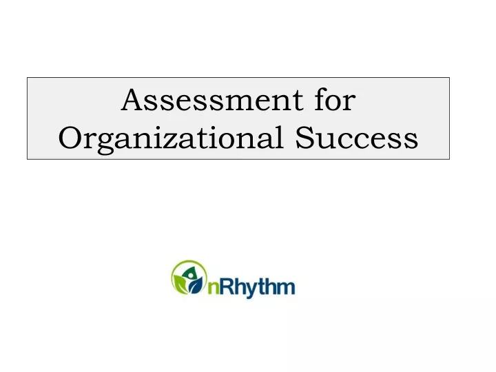 assessment for organizational success