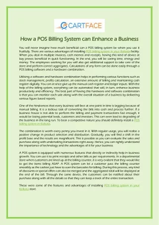 How a POS Billing System can Enhance a Business