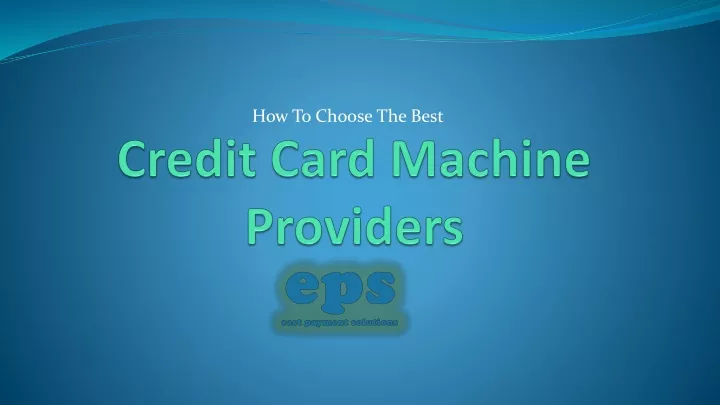 credit card machine providers