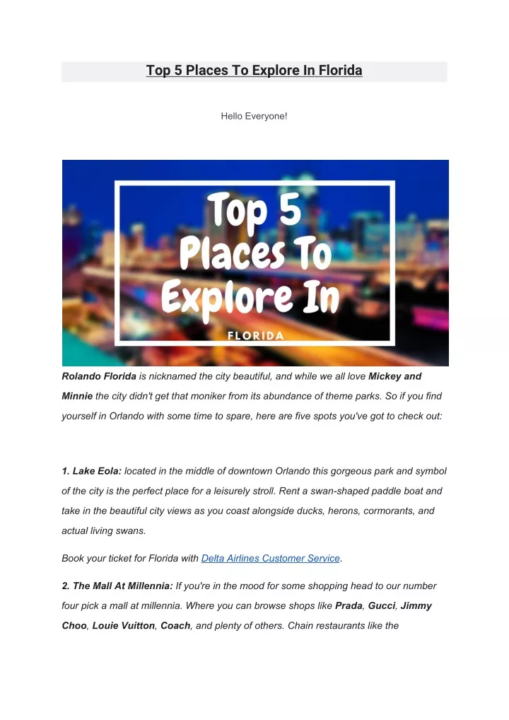 top 5 places to explore in florida