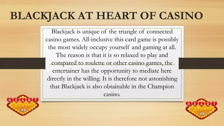 blackjack at heart of casino