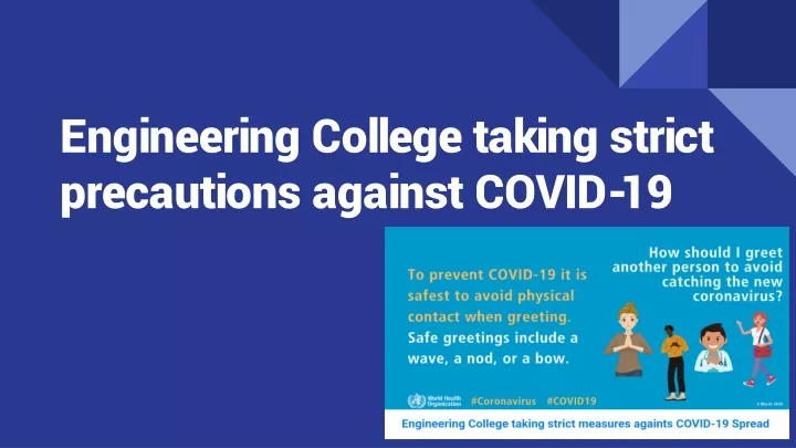 engineering college taking strict precautions against covid 19