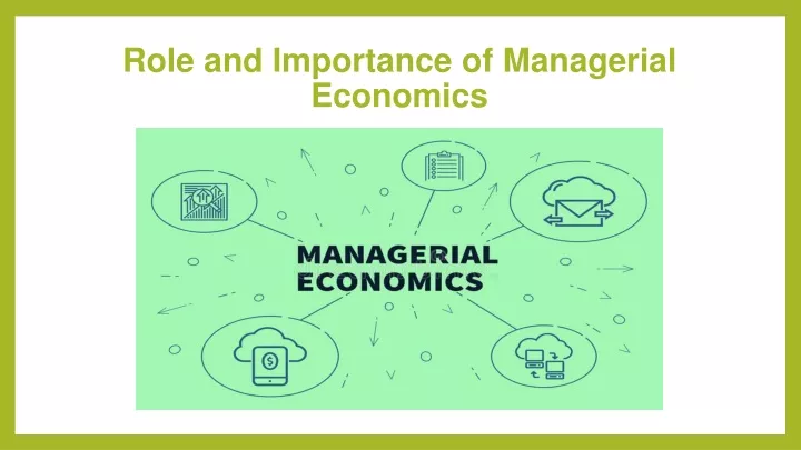 role and importance of managerial economics