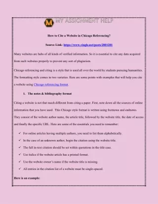 how to cite a website in chicago referencing
