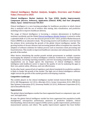 clinical intelligence market analysis insights