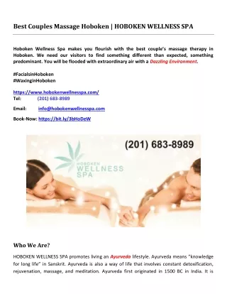 Best Couples Massage Hoboken | HOBOKEN WELLNESS SPA