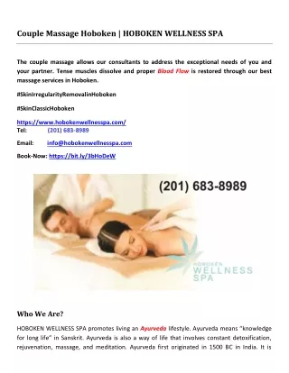 Couple Massage Hoboken | HOBOKEN WELLNESS SPA