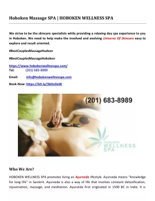 Hoboken Massage SPA | HOBOKEN WELLNESS SPA
