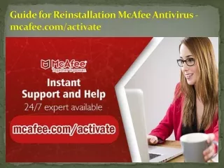 guide for reinstallation mcafee antivirus mcafee com activate