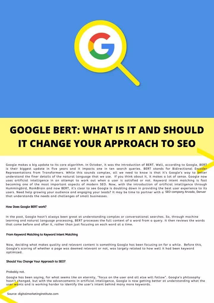 google bert what is it and should it change your