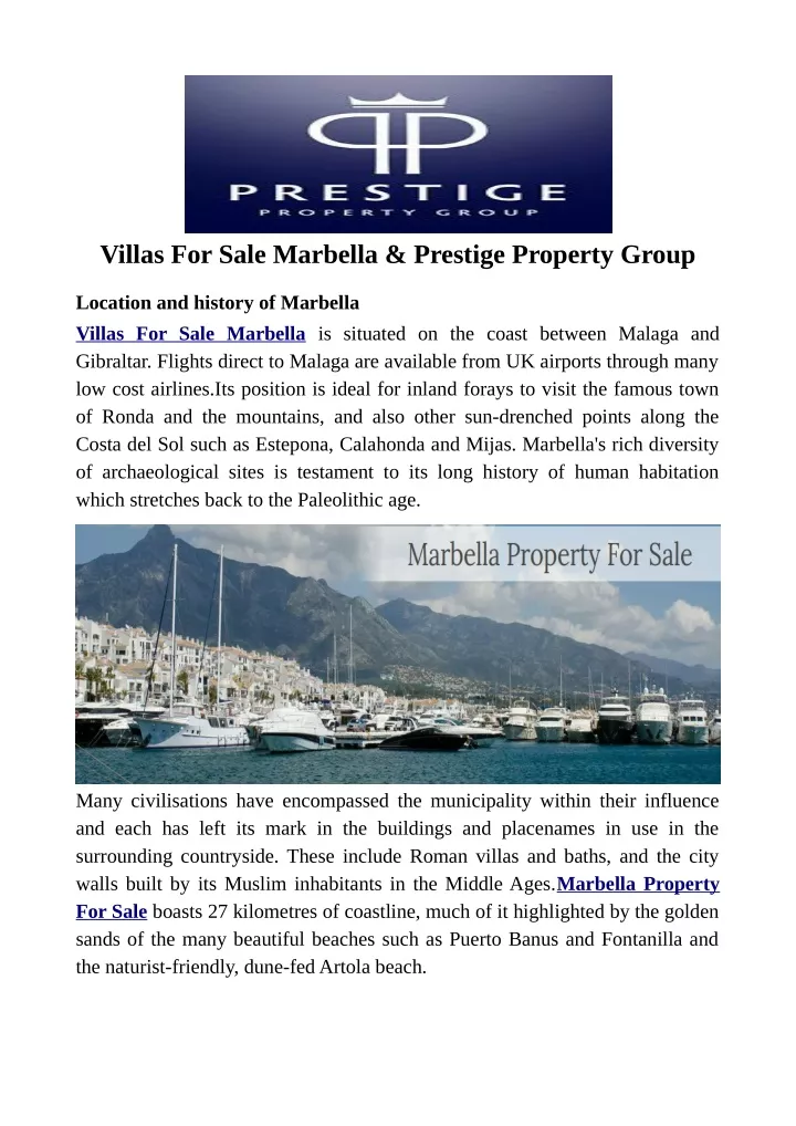 villas for sale marbella prestige property group