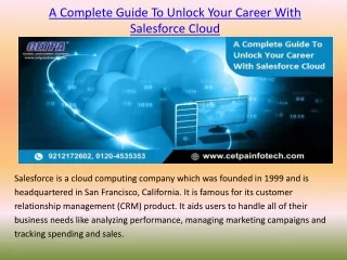 a complete guide to unlock your career with salesforce cloud